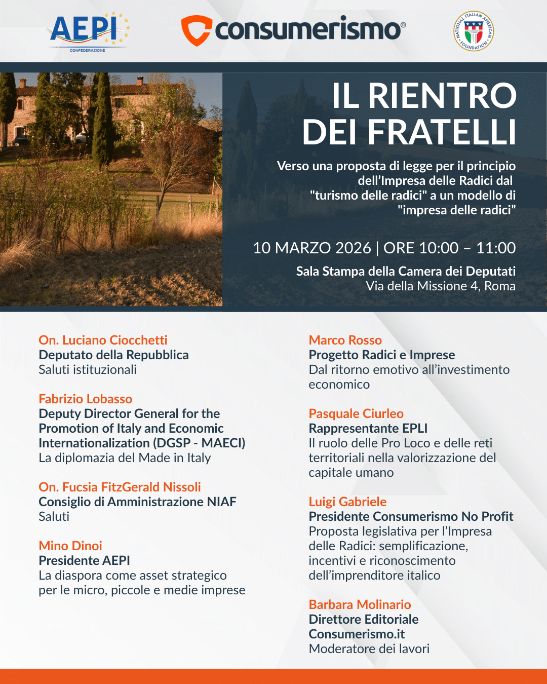 10 MARZO IL RIENTRO DEI FRATELLI MARZO IL RIENTRO DEI FRATELLI